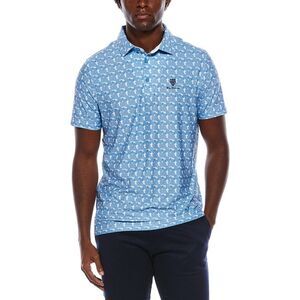 Ben Sherman Mens Psychedelic Hemlet Tech Jersey Sports Fit Polo Shirt, Blue